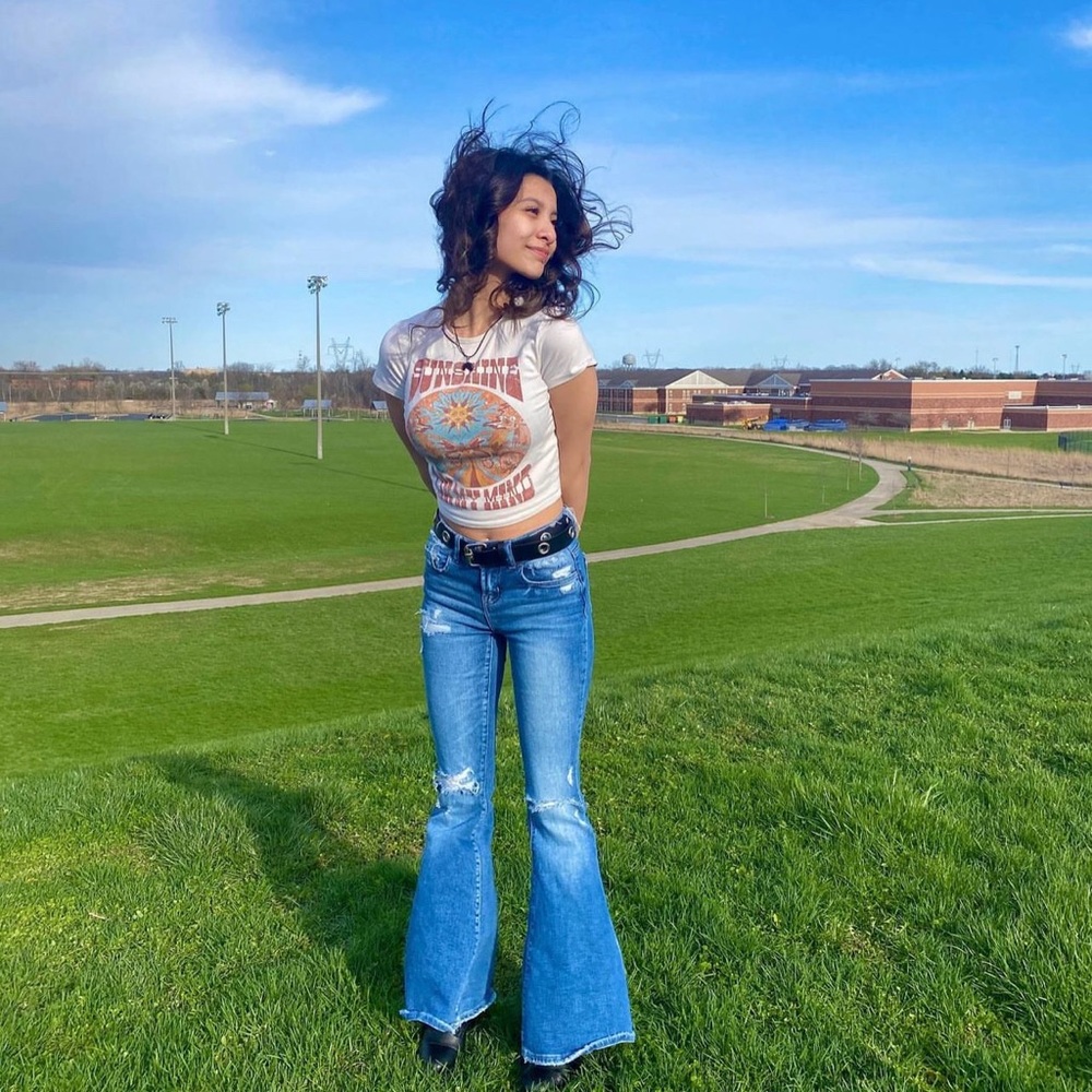 Flying monkey blue flare jeans